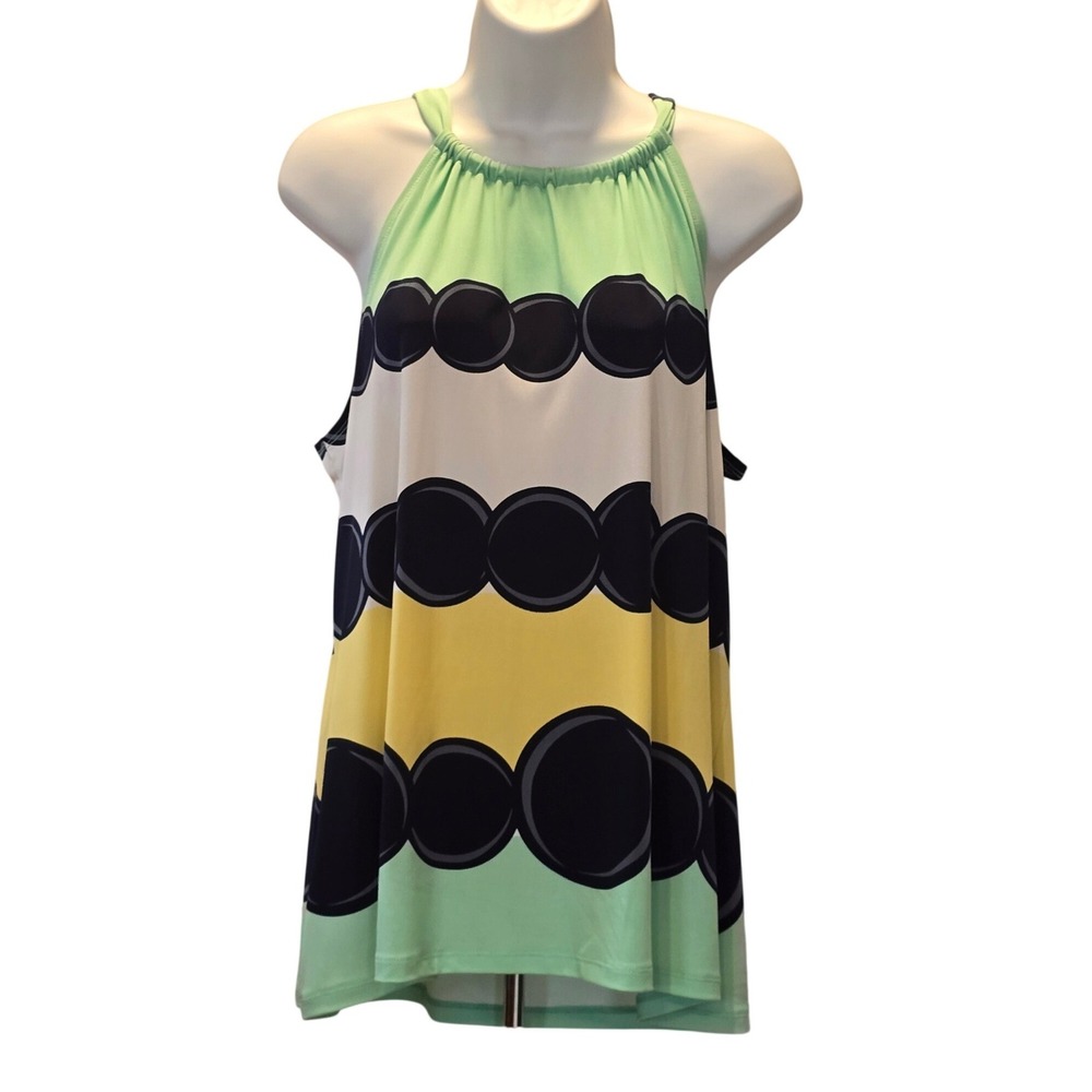 Cynthia Rowley Womens Halter Neck Tie Back Blouse Dot Stripe Mint Green Size Med